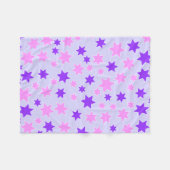 紫とピンクの星 フリースブランケット (正面(横))