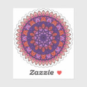 紫とピンクの曼荼羅 シール (シート)