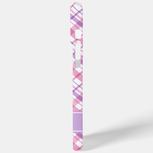 紫とピンクの格子模様 Case-Mate iPhoneケース (裏面 / 左)