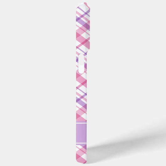 紫とピンクの格子模様 Case-Mate iPhoneケース (裏面 / 右)