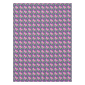 紫とピンクの植物花柄 テーブルクロス (正面)