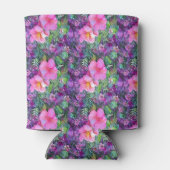 紫とピンクの植物花柄 缶クーラー (裏面)