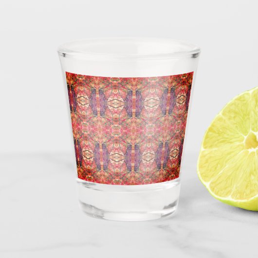 紫とピンクの模様 ショットグラス (正面)