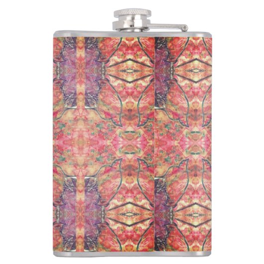 紫とピンクの模様 フラスク (裏面)