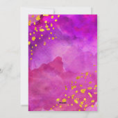 紫とピンクの水の色と金ゴールドの信じ写真 シーズンカード (裏面)