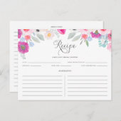 紫とピンクの水の色のアネモネスレシピカード ポストカード (正面/裏面)