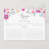 紫とピンクの水の色のアネモネスレシピカード ポストカード (正面)