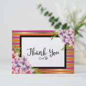 紫とピンクの水の色マグノリアありがとう サンキューカード (スタンド正面)