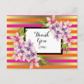 紫とピンクの水の色マグノリアありがとう ポストカード (正面)