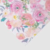 紫とピンクの水彩の花パターン 薄葉紙 (詳細)