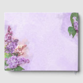 紫とピンクの水彩薄紫結婚花 ゲストブック (裏面)