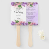 紫とピンクの水彩薄紫結婚花 ハンドファン (正面&裏面)