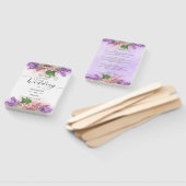 紫とピンクの水彩薄紫結婚花 ハンドファン (組立なし)