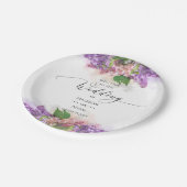 紫とピンクの水彩薄紫結婚花 ペーパープレート (アングル)