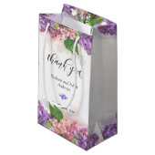 紫とピンクの水彩薄紫花 スモールペーパーバッグ (正面アングル)