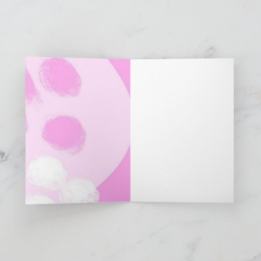 紫とピンクの水玉模様格言バレンタインカード サンキューカード (内部)