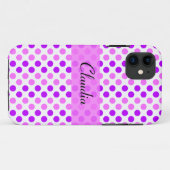 紫とピンクの水玉模様 Case-Mate iPhoneケース (裏面(横))