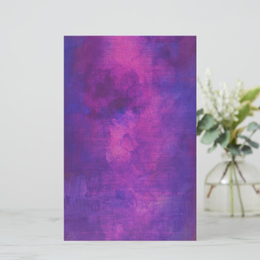 紫とピンクの水色のスクラップブックの背景 便箋 (スタンド正面)