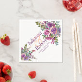 紫とピンクの水色のナスのナプキン スタンダードカクテルナプキン (インサイチュ)