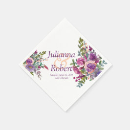 紫とピンクの水色のナスのナプキン スタンダードカクテルナプキン