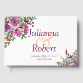 紫とピンクの水色のナス結婚ズグー ゲストブック (正面)