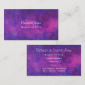 紫とピンクの水色の抽象芸術背景 名刺 (正面/裏面)