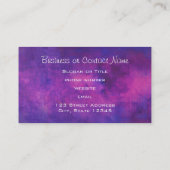 紫とピンクの水色の抽象芸術背景 名刺 (裏面)