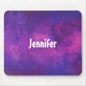 紫とピンクの水色の抽象芸術 パーソナライズされた マウスパッド (正面)