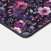 紫とピンクの水色の濃いコテージフローラ デスクマット (コーナー)