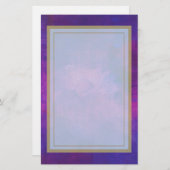 紫とピンクの水色の背景 便箋 (正面/裏面)