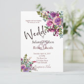 紫とピンクの水色ナス結婚の元気 招待状 (スタンド正面)