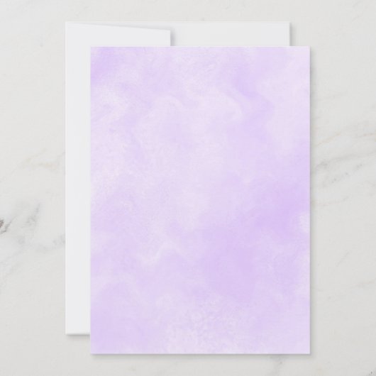 紫とピンクの水色ライラック結婚ズ セーブザデート (裏面)