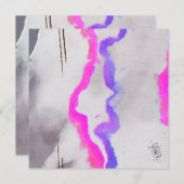 紫とピンクの水色抽象芸術 (正面/裏面)