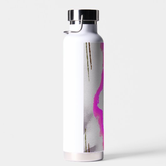 紫とピンクの水色抽象芸術 ウォーターボトル (右面)
