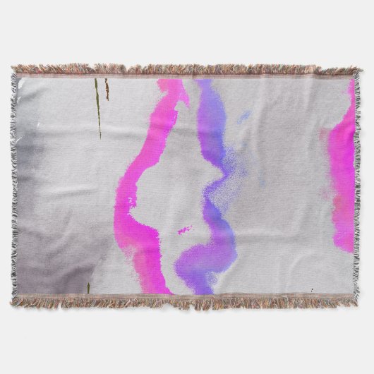 紫とピンクの水色抽象芸術 スローブランケット (正面)