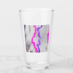 紫とピンクの水色抽象芸術 タンブラーグラス