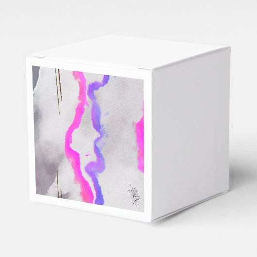 紫とピンクの水色抽象芸術 フェイバーボックス (正面サイド)
