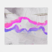 紫とピンクの水色抽象芸術 フリースブランケット (正面(横))