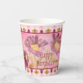 紫とピンクの水色 紙コップ (裏面)