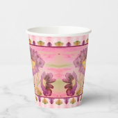 紫とピンクの水色 紙コップ (左)