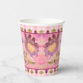 紫とピンクの水色 紙コップ (右)