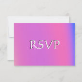 紫とピンクの白いテキスト RSVP (裏面)