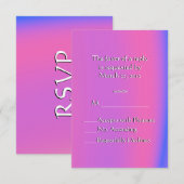 紫とピンクの白いテキスト RSVP (正面/裏面)