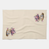 紫とピンクの秋ブーケティーセット キッチンタオル (横)
