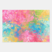 紫とピンクの絵を描（ばちゃばちゃ）跳ねる ラッピングペーパーシート (正面2)