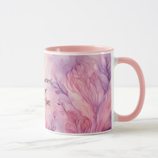 紫とピンクの色合いの花の魔法 マグカップ (右)
