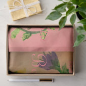 紫とピンクの花のクラフトティッシュペーパー 薄葉紙 (ギフト)