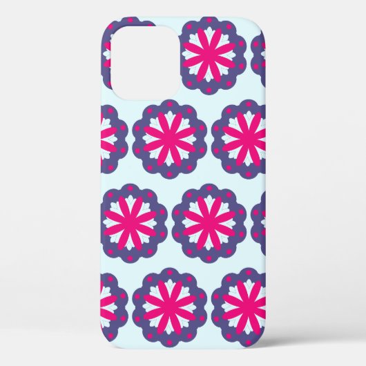 紫とピンクの花の形のイラスト Case-Mate iPhoneケース (裏面)