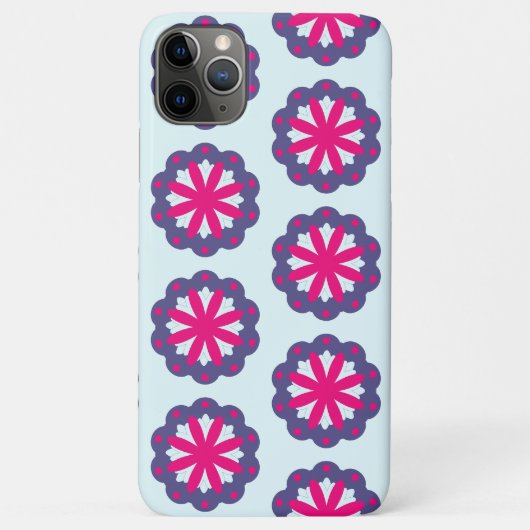 紫とピンクの花の形のイラスト Case-Mate iPhoneケース (裏面)
