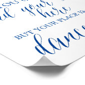 紫とピンクの花の結婚式の受付サイン ポスター (角)